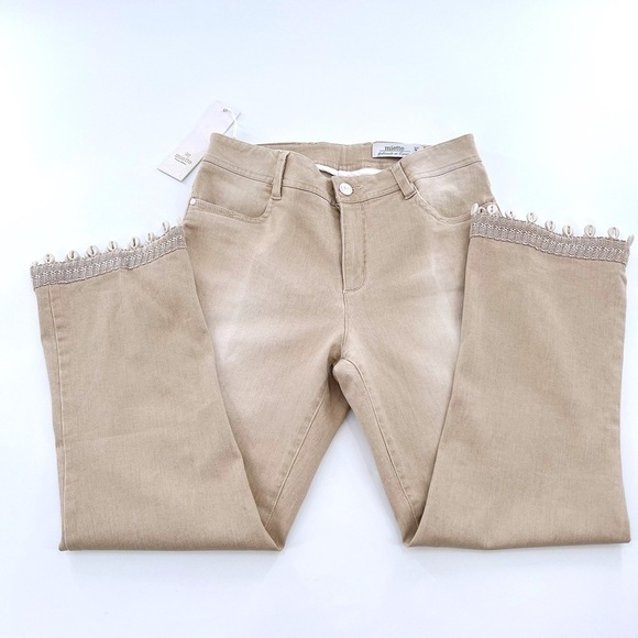 M miette High Waist hobo style cream color trim on the bottom with shells pants - Picture 13 of 14